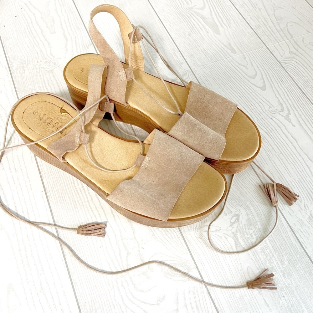 Barneys New York Leather Lace Up Sandals